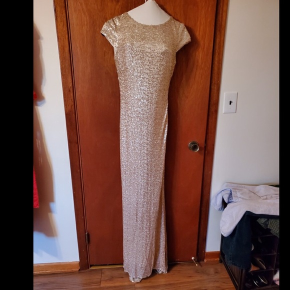 Gold Sequin Mother of the Bride Dress - Picture 2 of 4